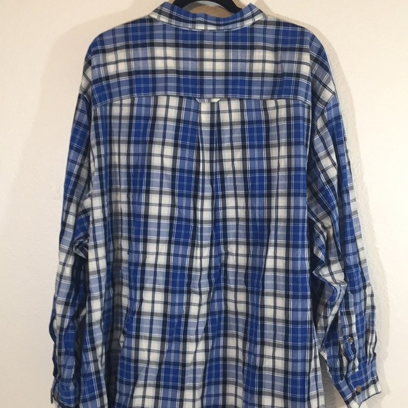 Harbor Bay HB Mens Button Shirt Plaid Long Sleeve Size 3XL - Picture 4 of 6